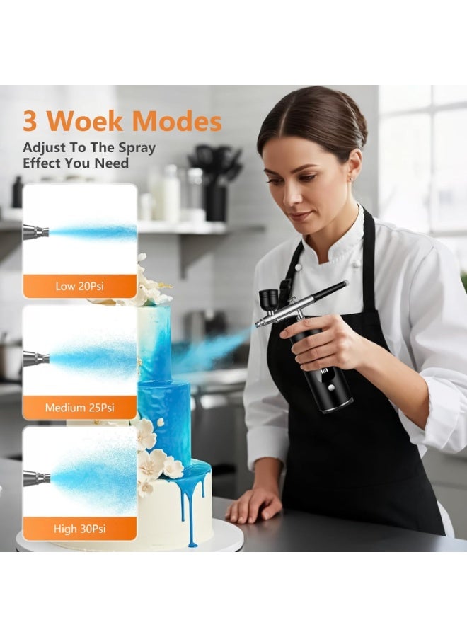 Bukela Airbrush Kit with Compressor - Nail Styler, 48PSI Screen Display Airbrush, Rechargeable Cordless Airbrush Machine for Manicure, Make-up, Painting, Cake Decoration - Image 4